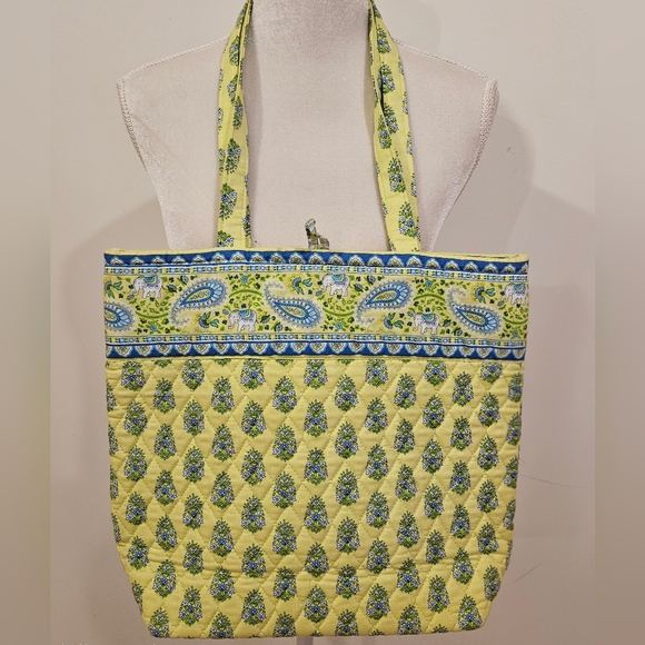 Vera Bradley 2006 Retired Citrus Elephamt Tote Bag Large 13x14.5" - Picture 2 of 15